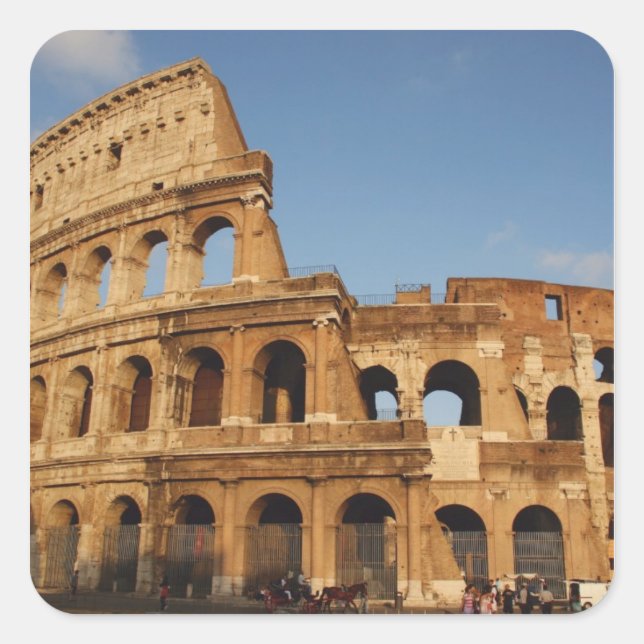 Römische Kunst - Das Kolosseum oder der Flavian 4 Quadratischer Aufkleber (Vorderseite)