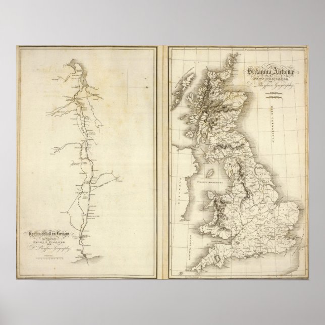 Römische Mauer in Großbritannien Poster (Vorne)