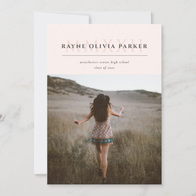 Römische Nummer 2022 Abschluss Ankündigung (Vorderseite)