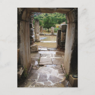 Römische Steintür in Ephesus, Türkei Postkarte