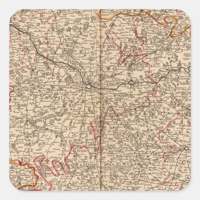 Römische Straßen und Kirchen Quadratischer Aufkleber (Vorderseite)