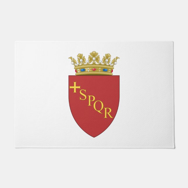 Römische Wappen (SPQR) (Rom, Italien) Fußmatte (Vorderseite)