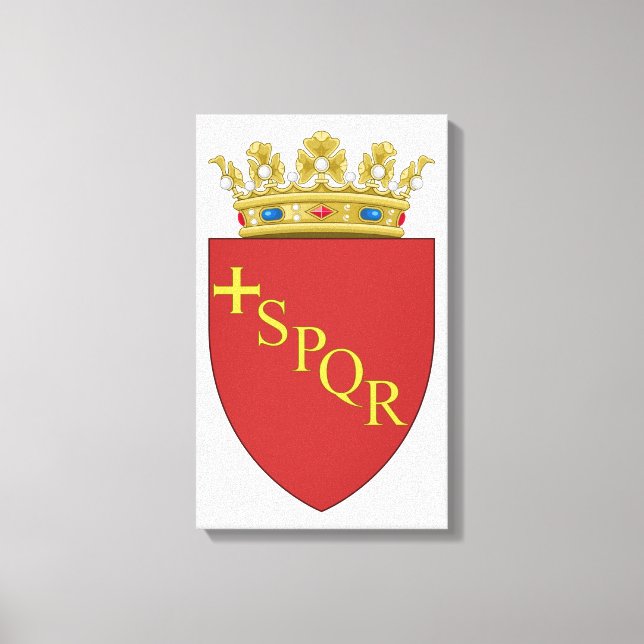 Römische Wappen (SPQR) (Rom, Italien) Leinwanddruck (Vorderseite)