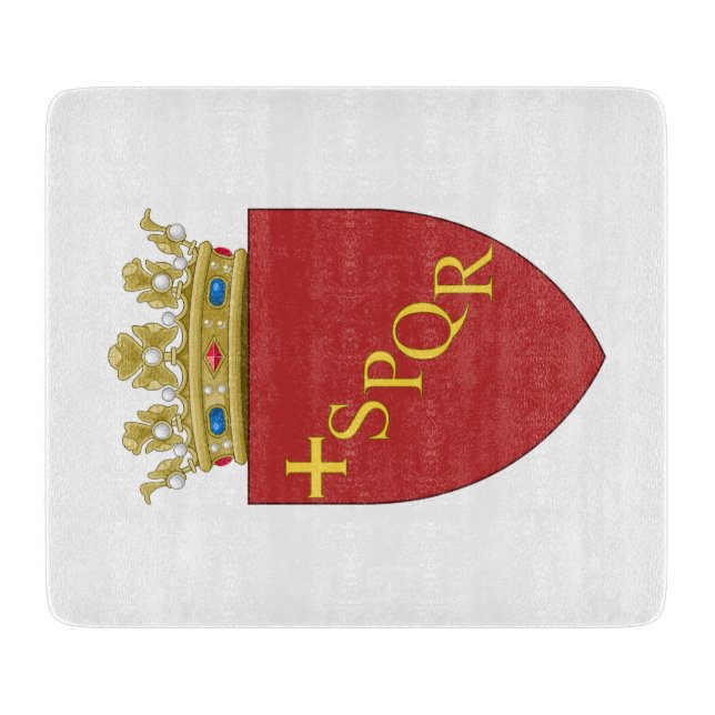 Römische Wappen (SPQR) (Rom, Italien) Schneidebrett (Vorderseite)