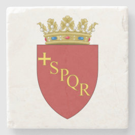 Römische Wappen (SPQR) (Rom, Italien) Steinuntersetzer