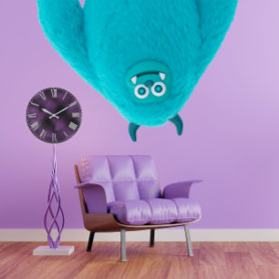 Römische Zahl-lila Pflaumen-silbernes Grau-Metall Große Wanduhr