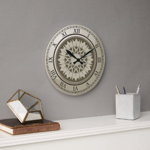Römische Zahl Vintage Gold Rund Große Wanduhr