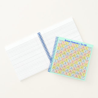 römische Zahlen 1 bis 100 Diagramm Notizbuch