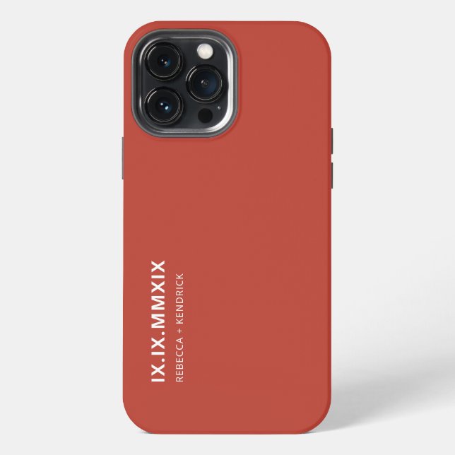 Römische Zahlen Jahrestag Übereinstimmung Paar iPhone Hülle (Rückseite)
