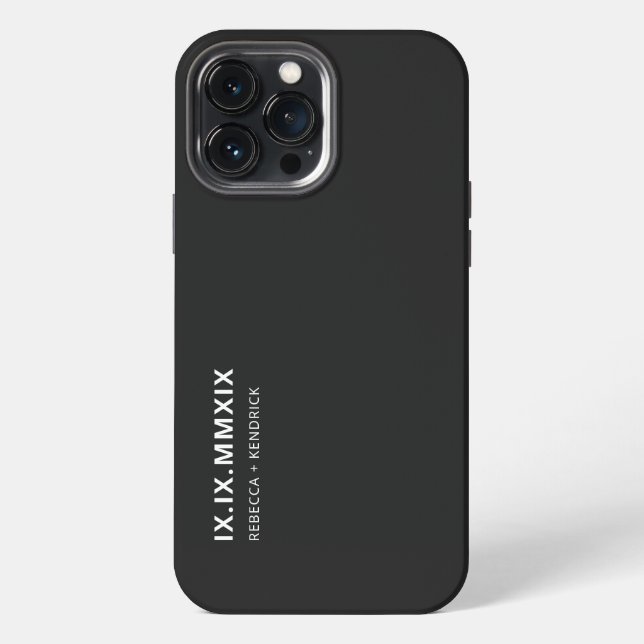 Römische Zahlen Jahrestag Übereinstimmung Paar iPhone Hülle (Rückseite)