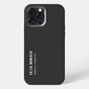 Römische Ziffern Jubiläumsdatum passendes Paar iPhone 13 Pro Max Hülle