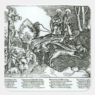 Römischer Katholizismus und Lutheranism Quadratischer Aufkleber