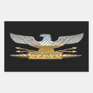 Römischer Republikanischer Adler in Chrom Rechteckiger Aufkleber
