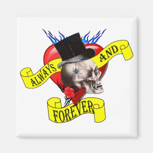 Römischer Schädel und Valentine Liebe Magnet