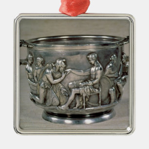Römischer Silbervergoldung Trinkbecher Silbernes Ornament