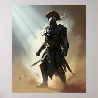Römischer Spartaner Krieger, dunkle Rüstung Poster