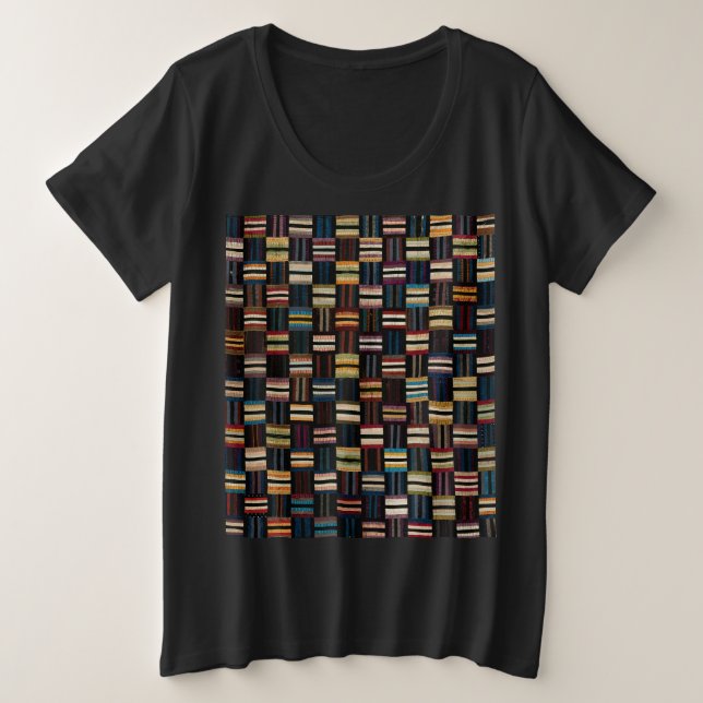 Römischer Streifen-Quilt Große Größe T-Shirt (Design vorne)