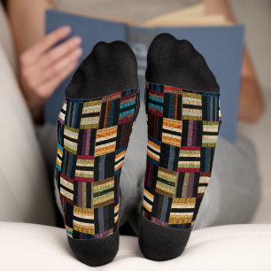 Römischer Streifen-Quilt Socken