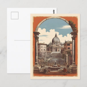 Römischer Vintage-Plakat Postkarte