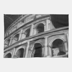 Römisches Colosseum mit Architekturzeichnungen Handtuch