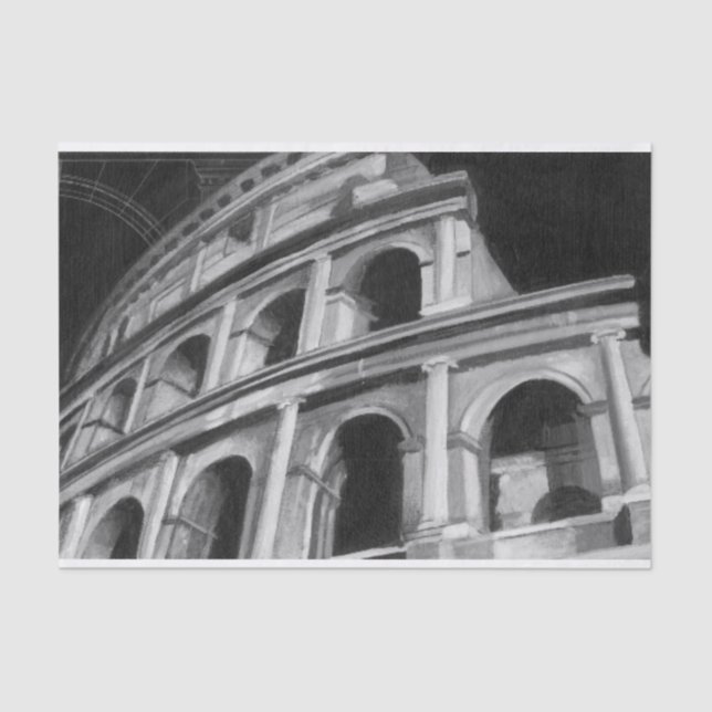 Römisches Colosseum mit Architekturzeichnungen Seidenpapier (Vorderseite)