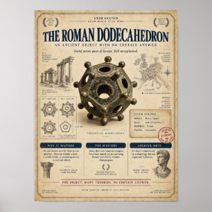 Römisches Dodekaeder-Archäologie-Mysterium-Poster Poster