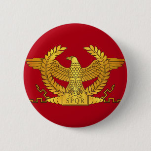 Römisches goldenes Eagle auf Rot Button
