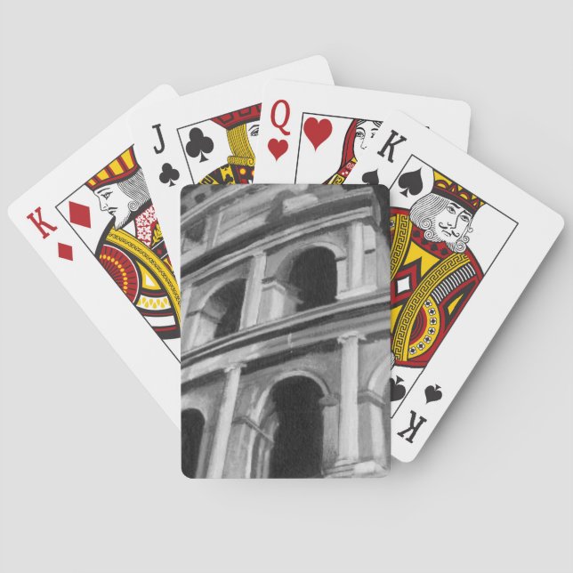 Römisches Kolosseum mit architektonischen Zeichnun Spielkarten (Rückseite)