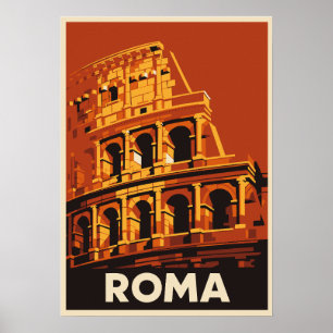 Römisches Kolosseum Poster Vintage Reise Italien 