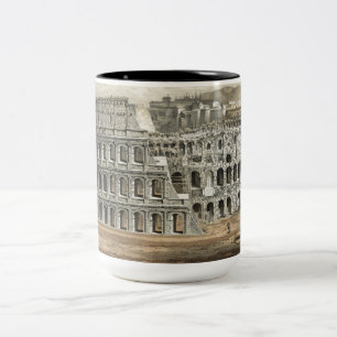 Römisches Kolosseum Vintage-Kunst Zweifarbige Tasse