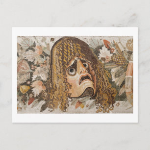 Römisches Mosaik, mit Maske, Blätter und Frucht Postkarte