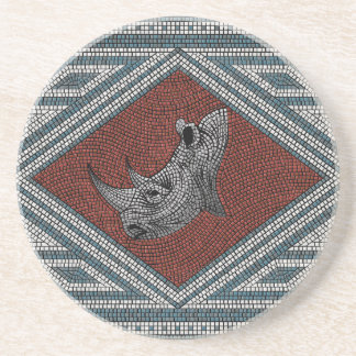 Römisches Nashorn-Mosaik Sandstein Untersetzer
