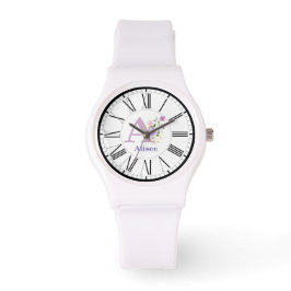 römisches Numeraldesign mit Initial- und Namensübe Armbanduhr