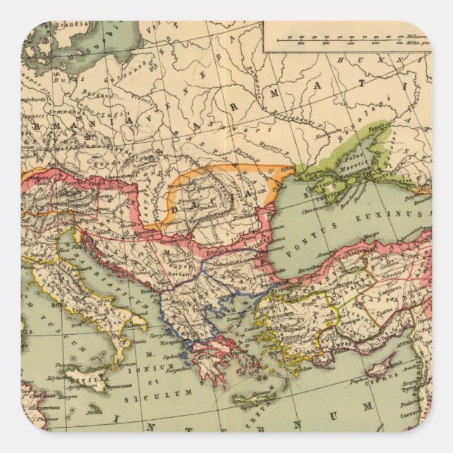 Römisches Reich Quadratischer Aufkleber (Vorderseite)