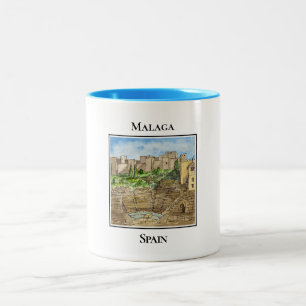 Römisches Theater, Alcazaba, Malaga Spanien Zweifarbige Tasse