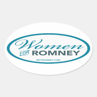 Romney 2012 (White Oval Sticker) - Frauen für Mitt Ovaler Aufkleber