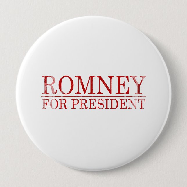 ROMNEY FÜR PRÄSIDENT (rot) Button (Vorderseite)