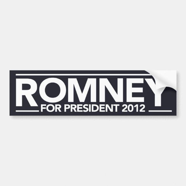 Romney für Präsidenten Autoaufkleber (Schwarzes) (Vorne)