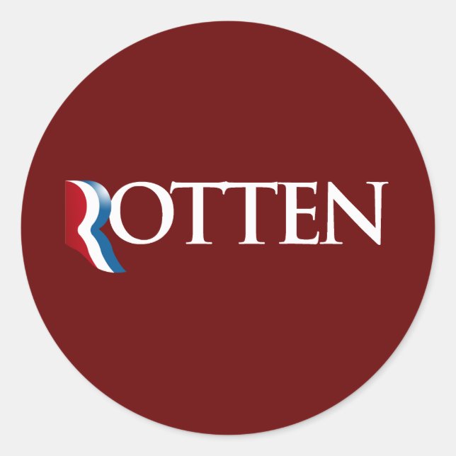 Romney ist Rotten.png Runder Aufkleber (Vorderseite)
