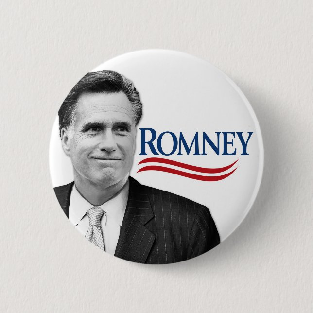 Romney mit schwarz-weißem Foto Button (Vorderseite)
