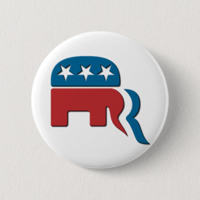 Romney republikanisches Party-Wahl-Logo durch Button (Vorderseite)