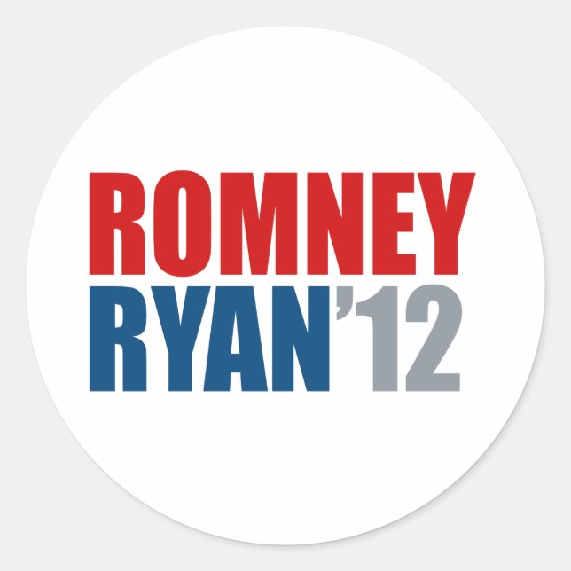 ROMNEY RYAN 12.png Runder Aufkleber (Vorderseite)
