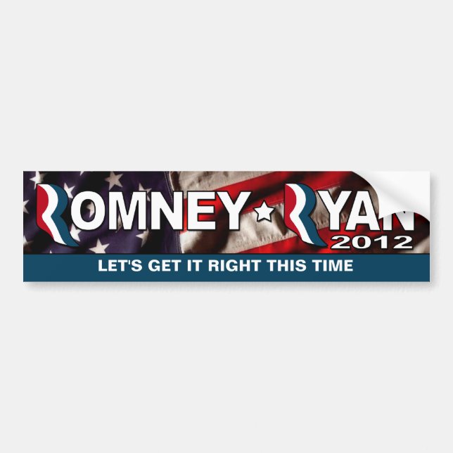 Romney/Ryan 2012 - erhalten Sie es, dieses mal ZU Autoaufkleber (Vorne)