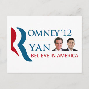 Romney/Ryan 2012 für US-Präsident und VP Postkarte