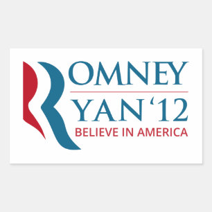 Romney/Ryan 2012 für US-Präsident und VP Rechteckiger Aufkleber
