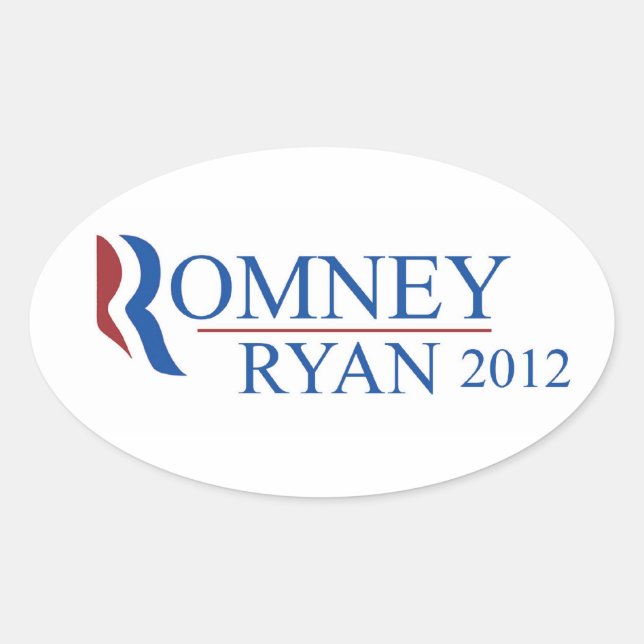 Romney Ryan 2012 Oval Sticker (Vorderseite)