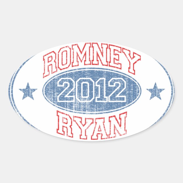 Romney Ryan 2012 Ovaler Aufkleber (Vorderseite)