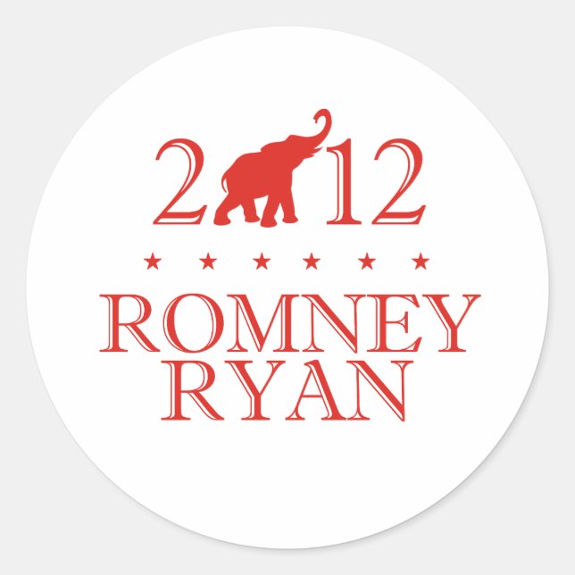 ROMNEY RYAN 2012 REPUBLICAN.png Runder Aufkleber (Vorderseite)