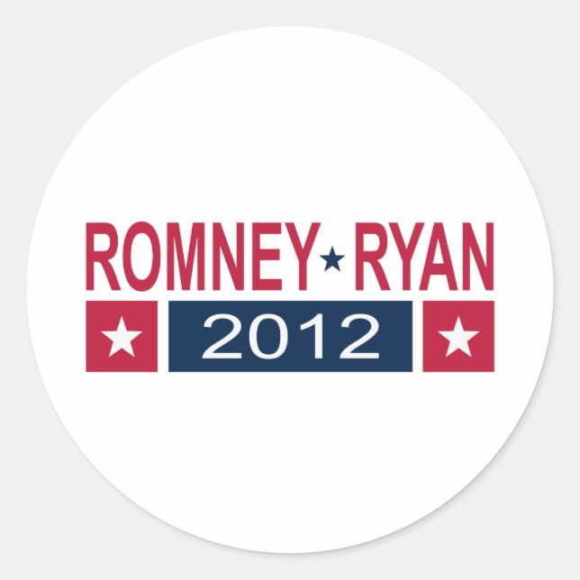 Romney Ryan 2012 Runder Aufkleber (Vorderseite)