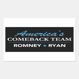 Romney Ryan America's Comeback Team Rectangle Rechteckiger Aufkleber